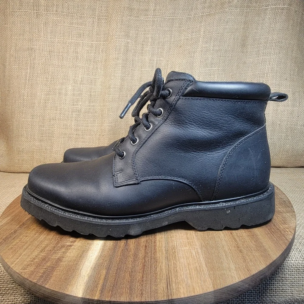 Rockport Hydro Shield Waterproof Chukka Boots Black Leather Lug Sole Men's 8.5 M